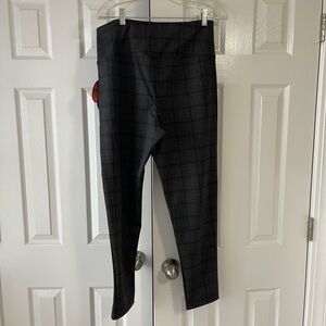 Per Se Charcoal Checkered Trousers